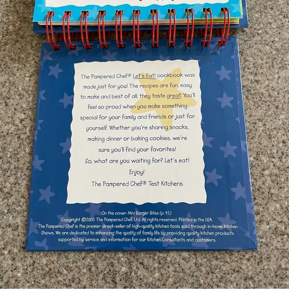 The Pampered Chef Let's Eat Cookbook Easy Fun for Kids Easel Very Good